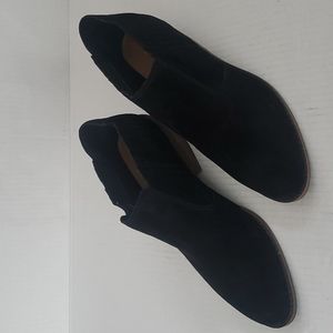 Lucky Brand Folley Black Suede Leather Almond Toe Ankle Boots 8.5 or 39